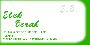 elek berak business card